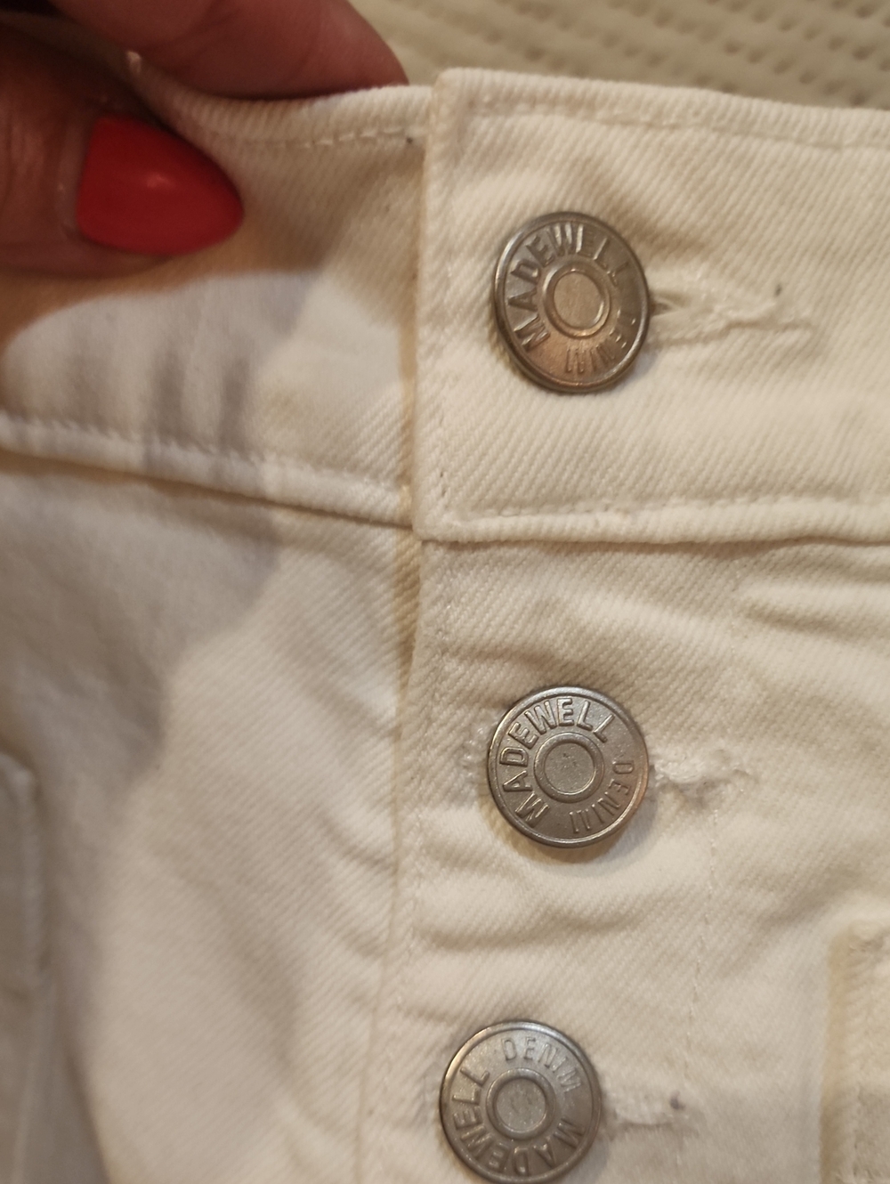 Madewell White High-Rise Button-Front Denim Shorts - Picture 8 of 8